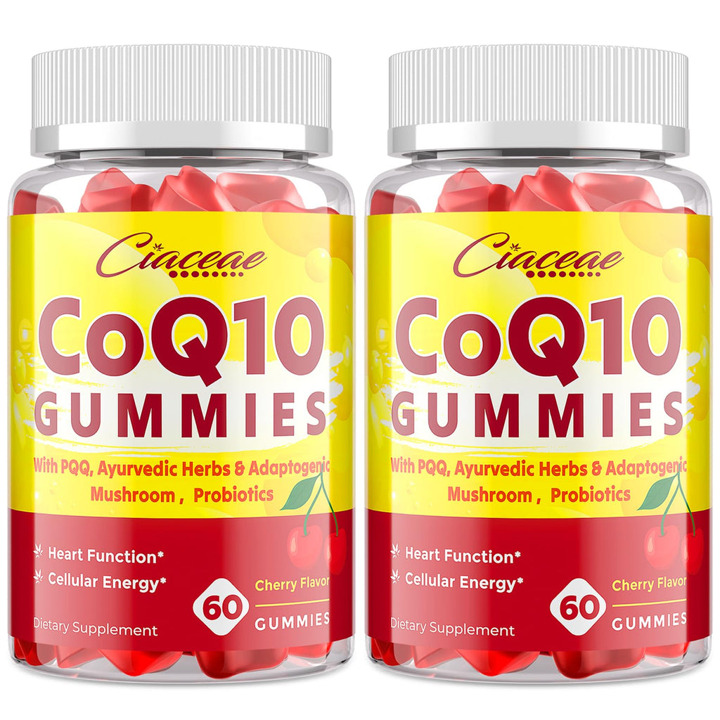 CoQ10 Gummies with PQQ 400 mg – High Potency, Cherry Flavor, 120 Vegan Gummies