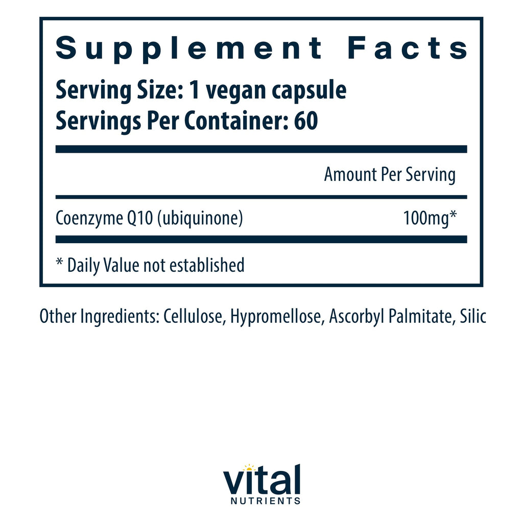 Vital Nutrients CoQ10 100mg – Vegan CoQ10 Supplement | Heart Health & Energy