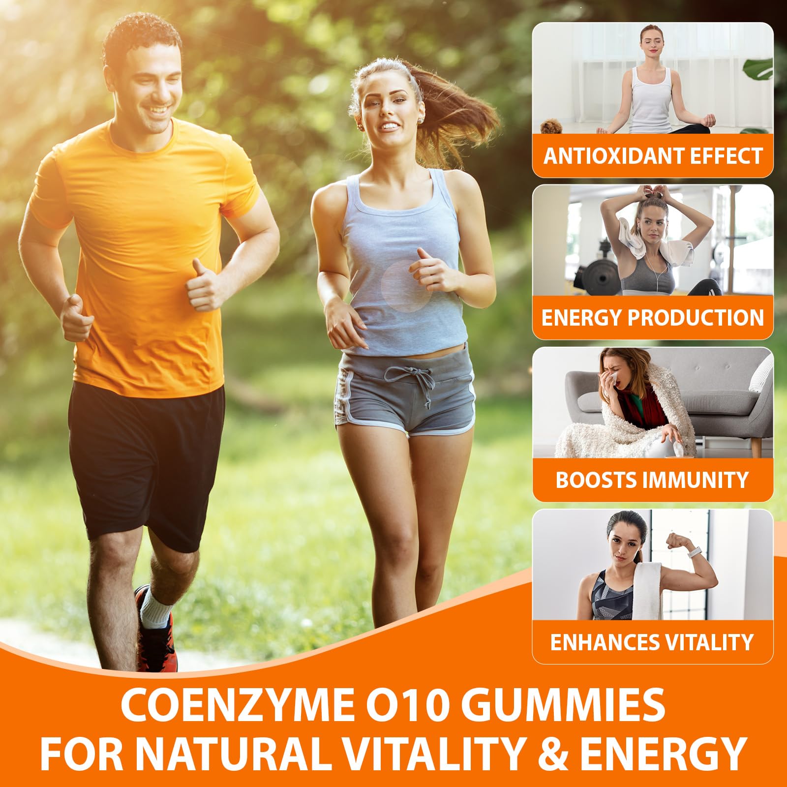CoQ10 Oranges Gummies 500mg – 3X Absorption | Heart Health, Cellular Energy & Antioxidants | Vegan, Non-GMO 60 Ct