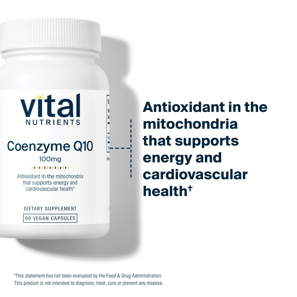 Vital Nutrients CoQ10 100mg – Vegan CoQ10 Supplement | Heart Health & Energy