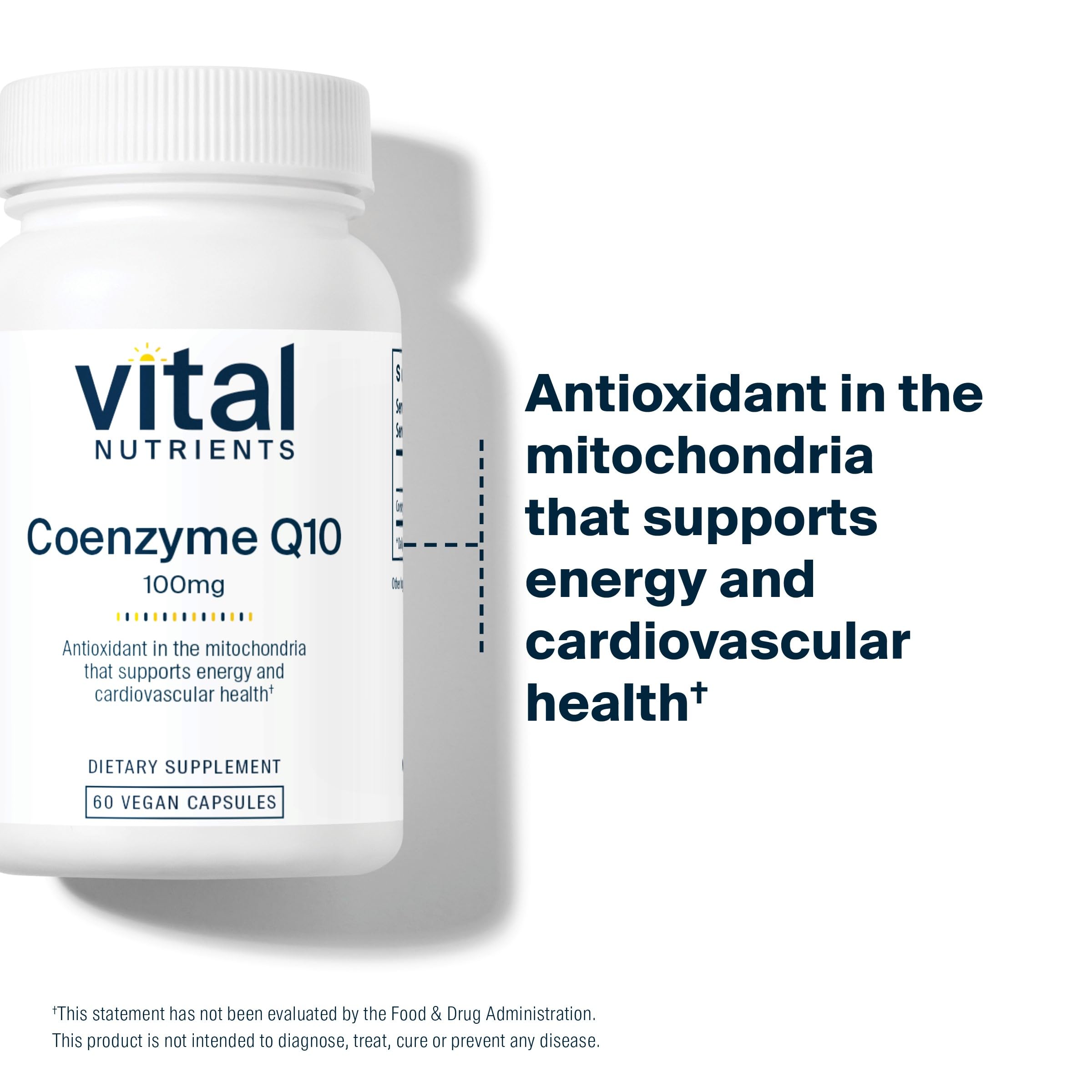 Vital Nutrients CoQ10 100mg – Vegan CoQ10 Supplement | Heart Health & Energy