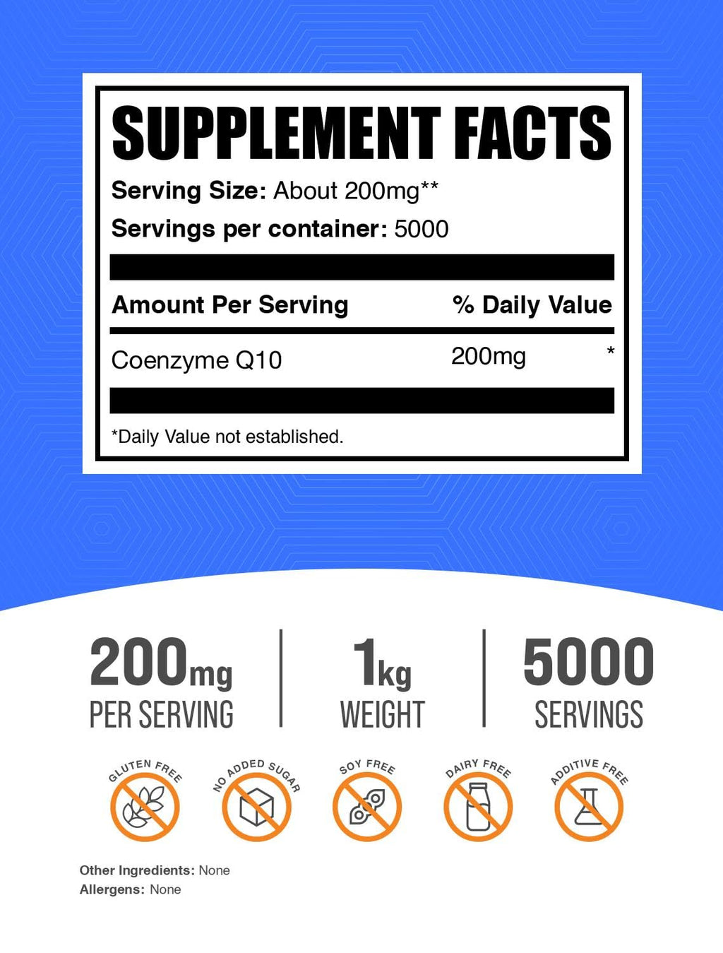 Coenzyme Q10 Powder 200mg - Gluten Free 1kg | BulkSupplements.com