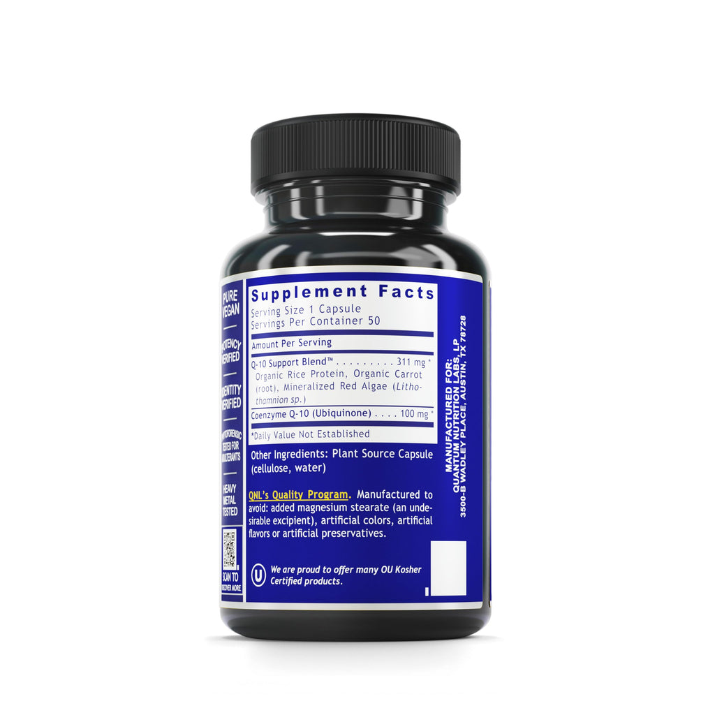 Quantum Nutrition Labs CoQ-10 Qultured 100mg Ubiquinol - Heart, Nerve & Immune Support | 60 Veg Capsules