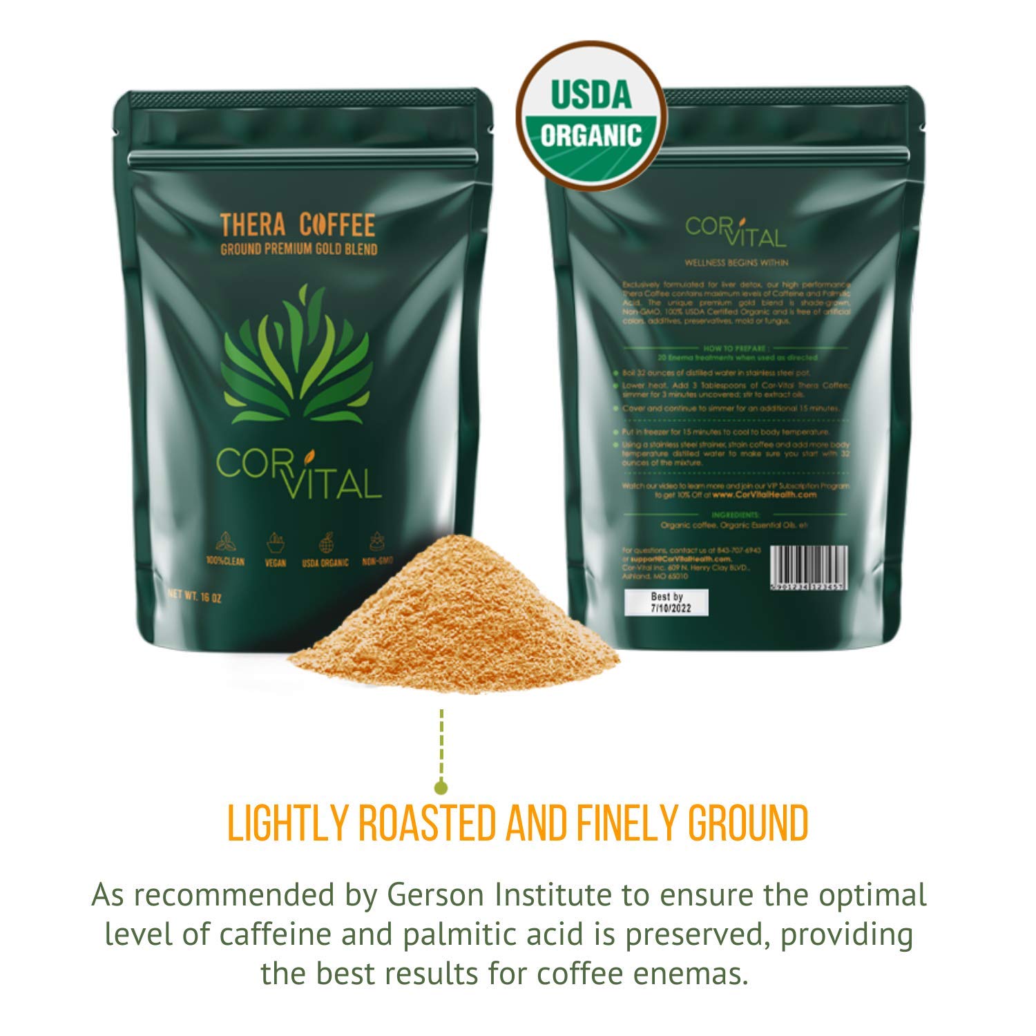 Cor-Vital 5lb Organic Coffee Enema — Gerson Approved Detox Roast