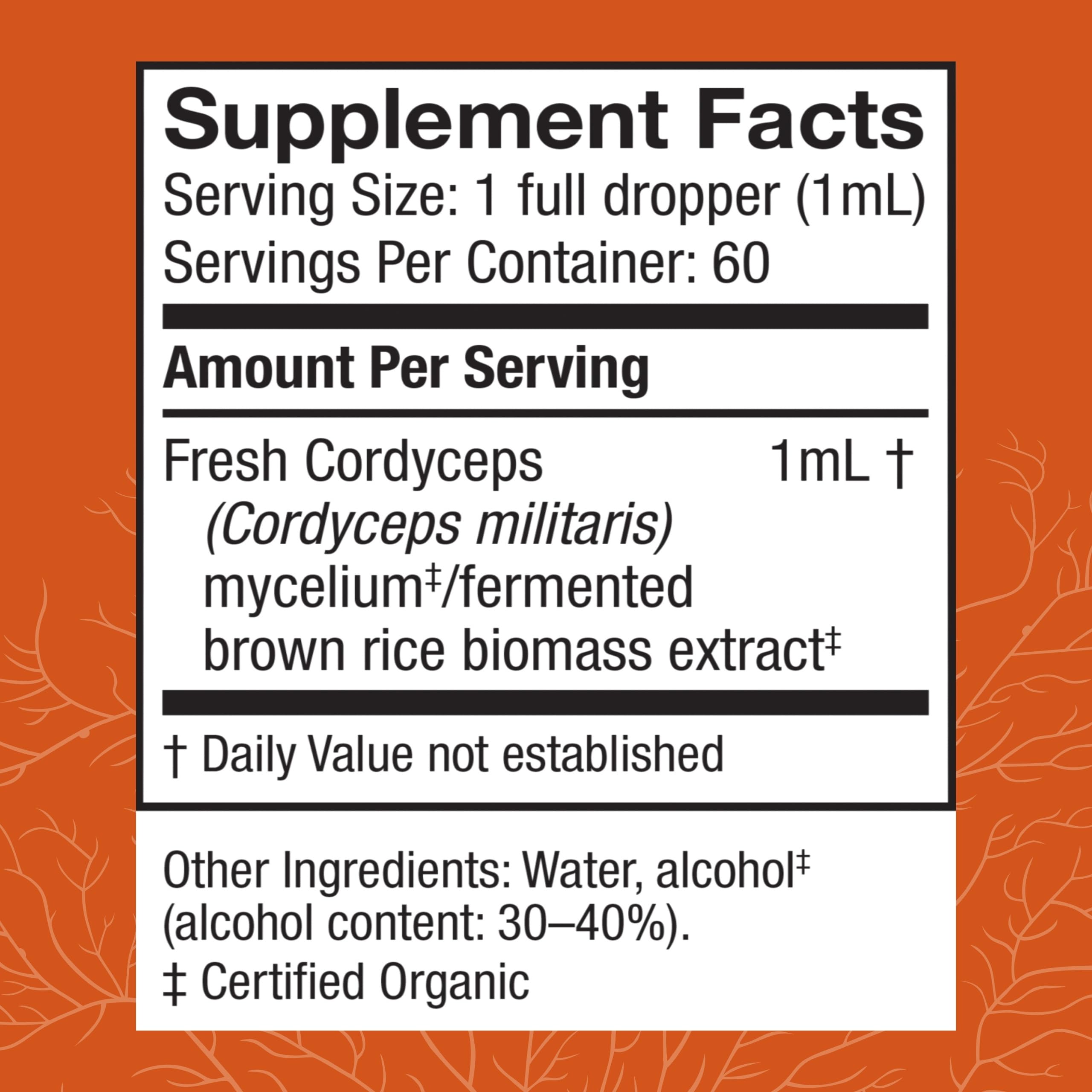 Host Defense Cordyceps Extract - Immune, Energy & Kidney Health Support - 2 oz