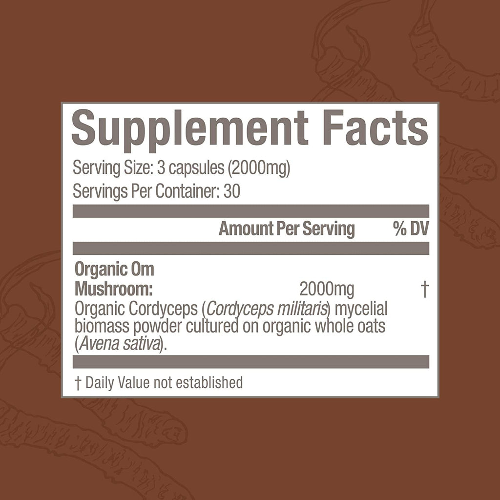 OM Mushroom Superfood Cordyceps Capsules – Organic Energy & Endurance (90 Count)