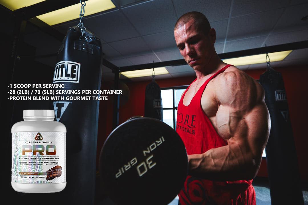 Core Nutritionals Pro Sustained Release Whey Protein Blend – Cookies N Cream, 25g Protein, 2g Carbs, Digestive Enzymes, 5 lb
