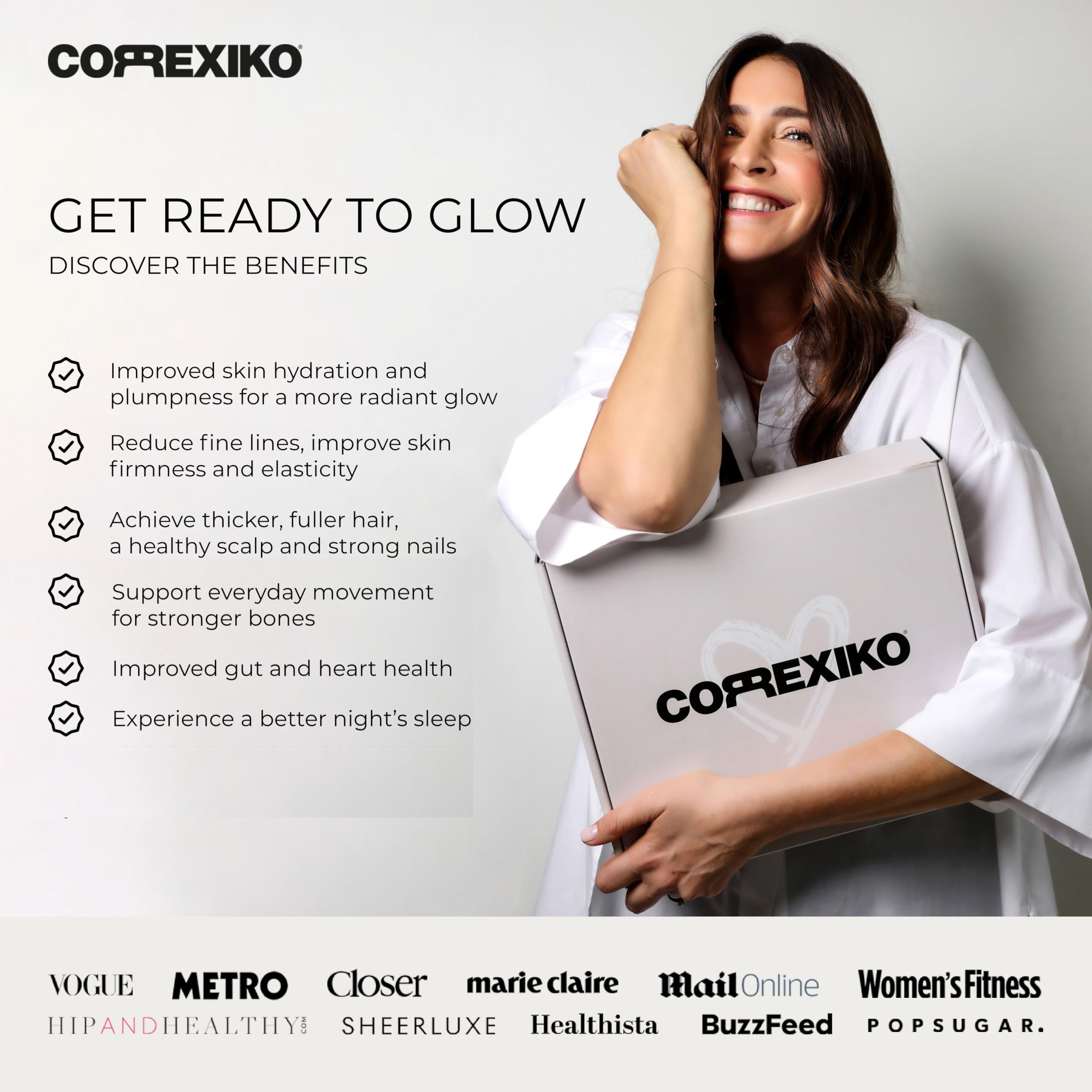 CORREXIKO Marine Collagen Supplement - 1800mg per Serving | Hair, Skin & Nails - 120 Capsules