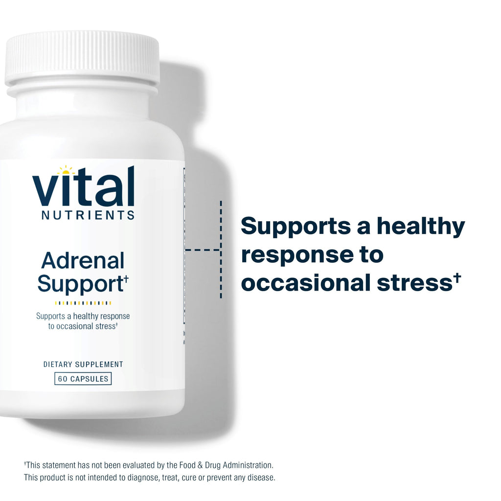 Vital Nutrients Adrenal Support – Adrenal Health, Cortisol Management & Energy Support | 60 Capsules