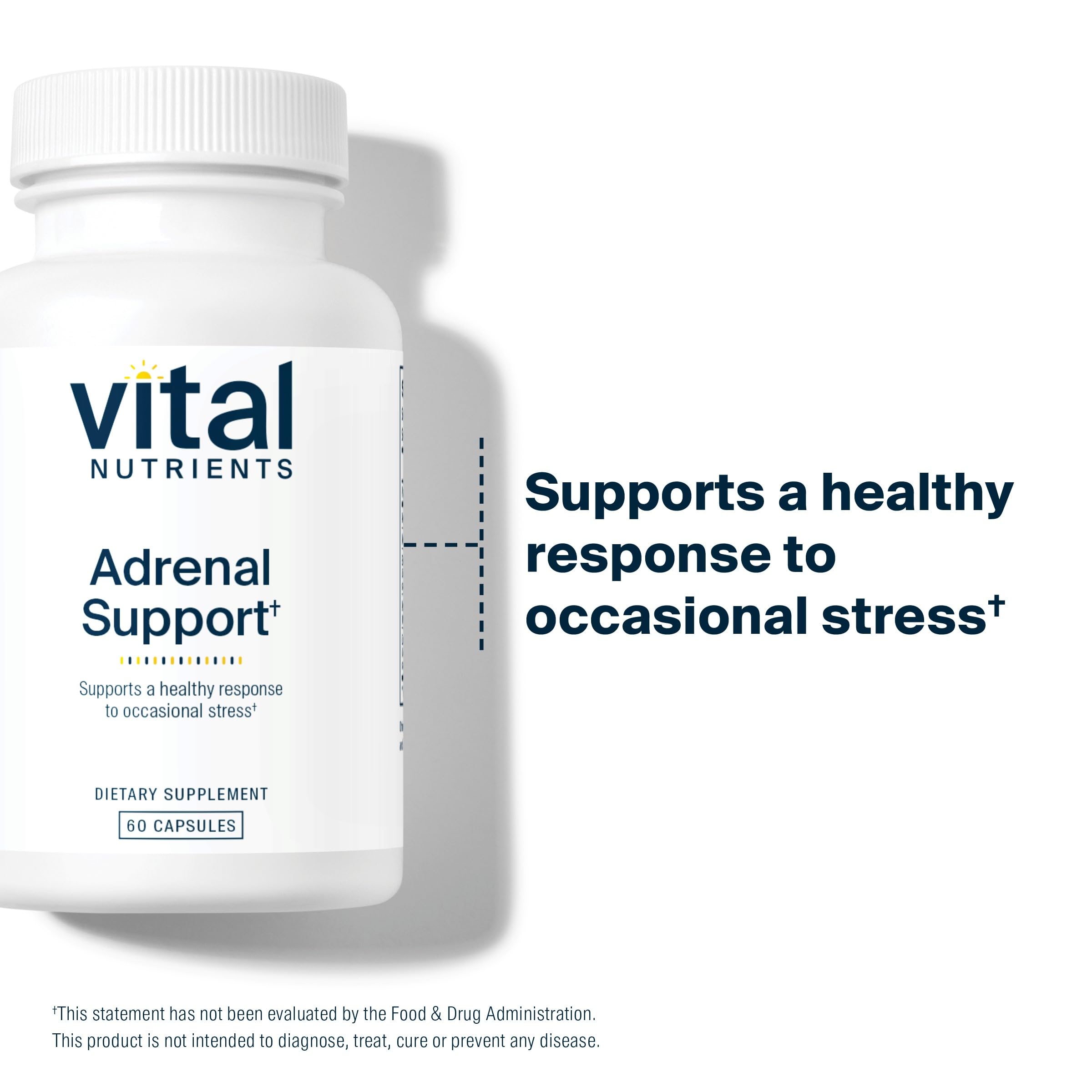 Vital Nutrients Adrenal Support – Adrenal Health, Cortisol Management & Energy Support | 60 Capsules