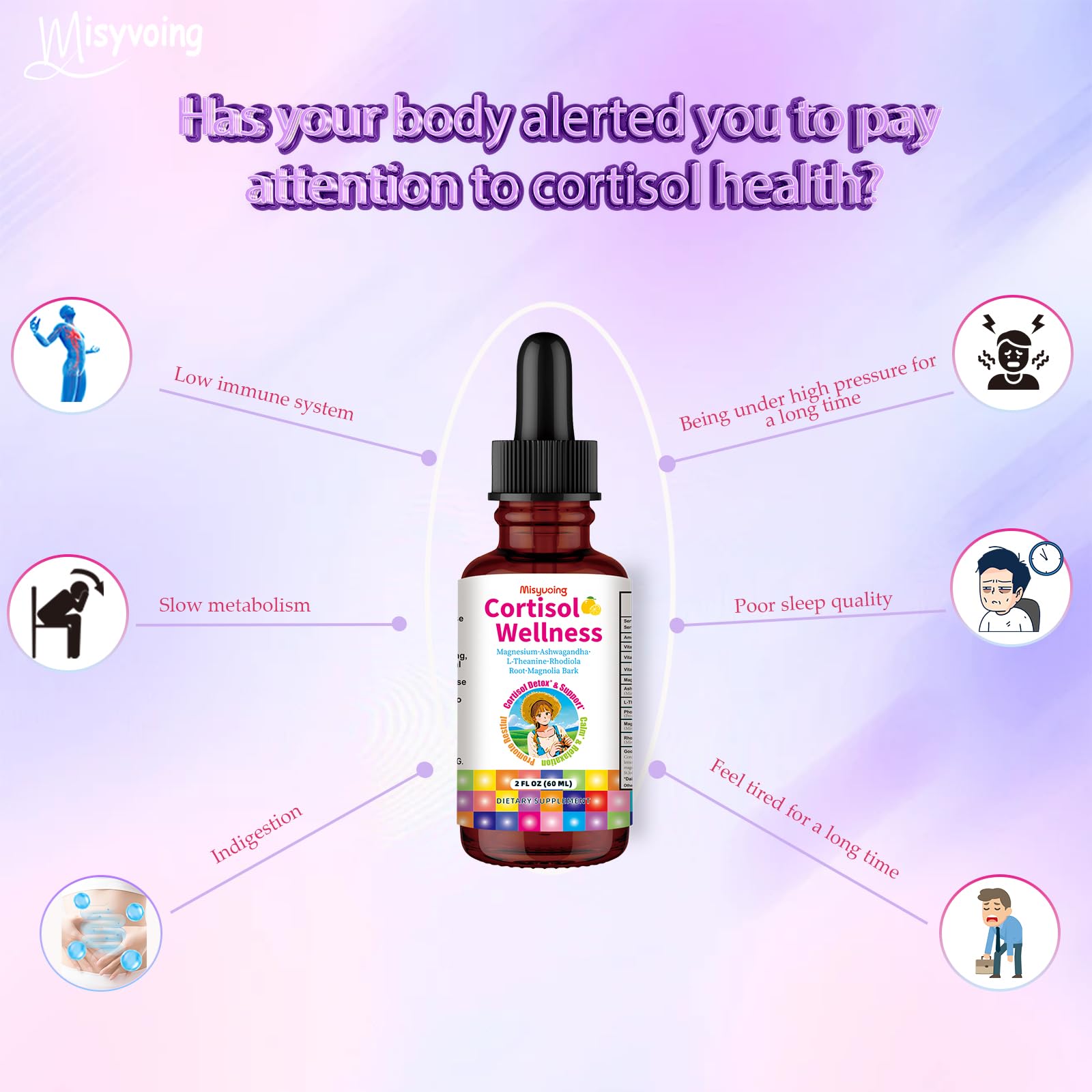 Misyvoing Cortisol Drops – 18-in-1 Detox for Women | Mood, Sleep & Focus