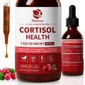 Cortisol Supplement Liquid Drops – 10-in-1 Hormone Balance for Women & Men (2 fl oz, Cranberry)