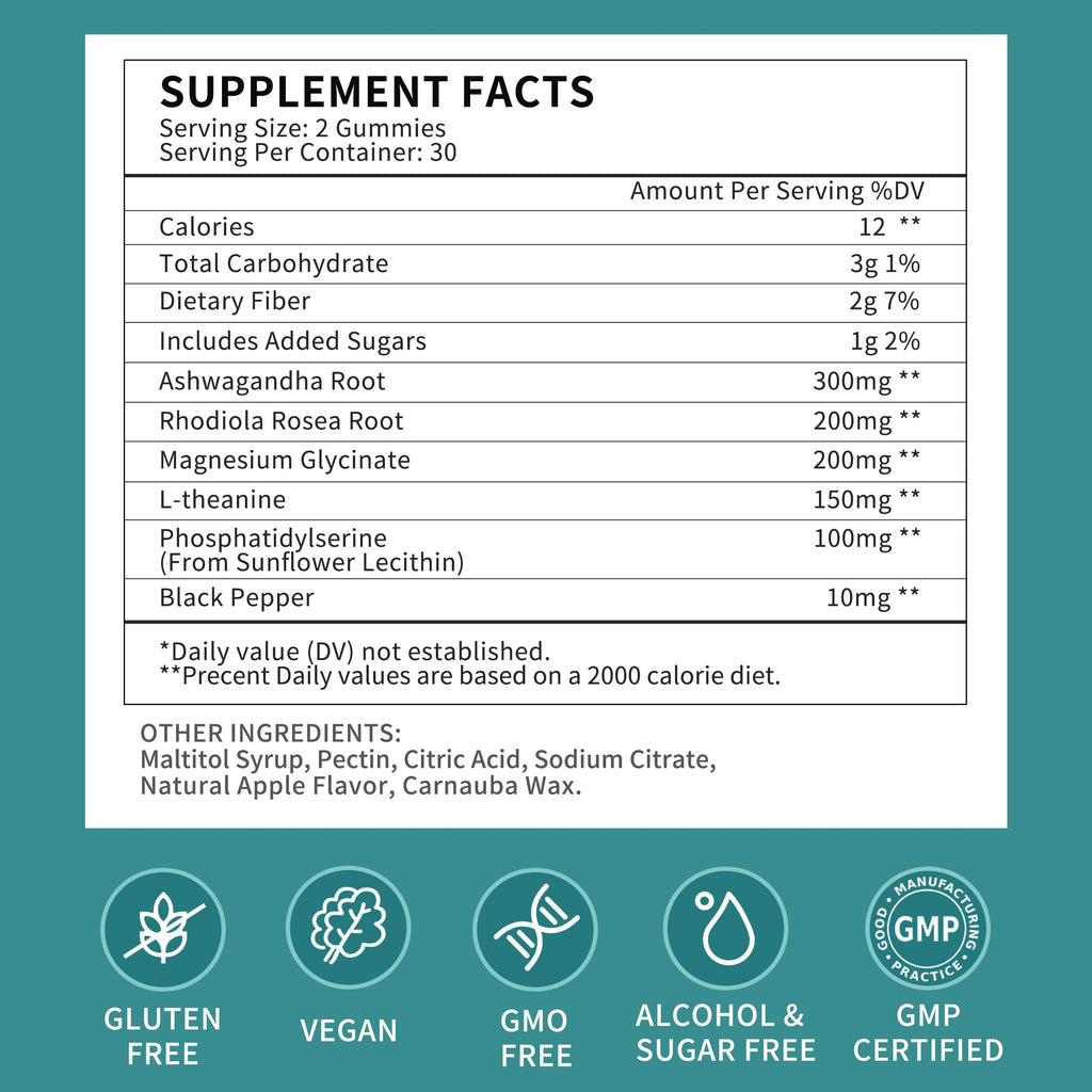 Cortisol Gummies for Women – Hormone Balance & Stress Support | 60 Vegan Gummies