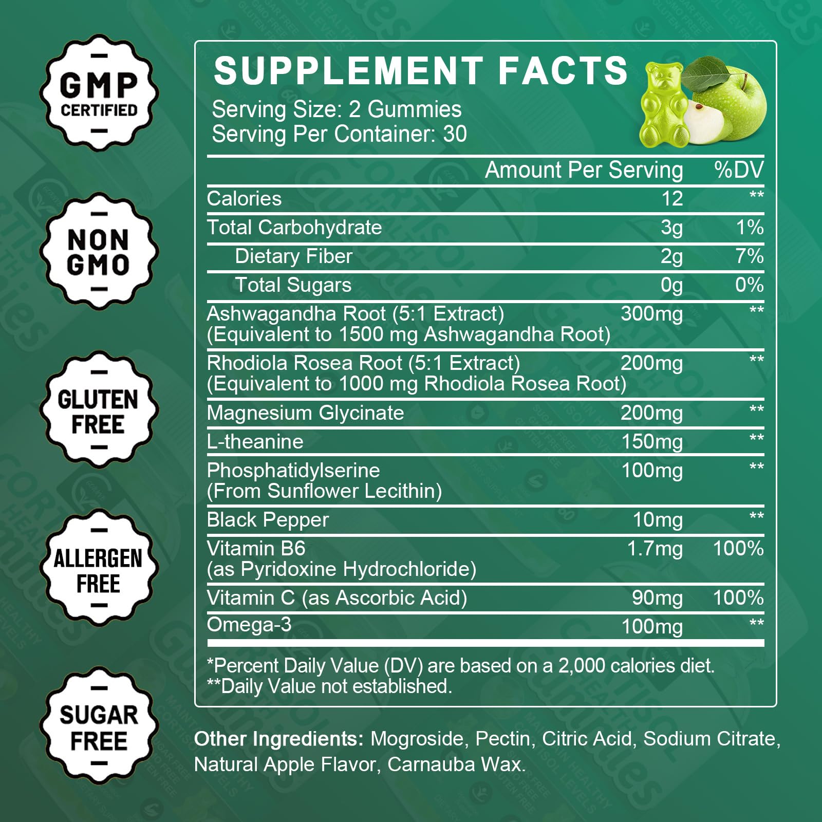 Sugar-Free Cortisol Gummies | 9-in-1 Stress Support for Women