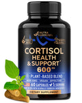 Cortisol Supplement for Women – Holy Basil, Ashwagandha, Rhodiola – Plant-Based Hormone Balance – 60 Capsules – Made in USA – Vegan, Non-GMO