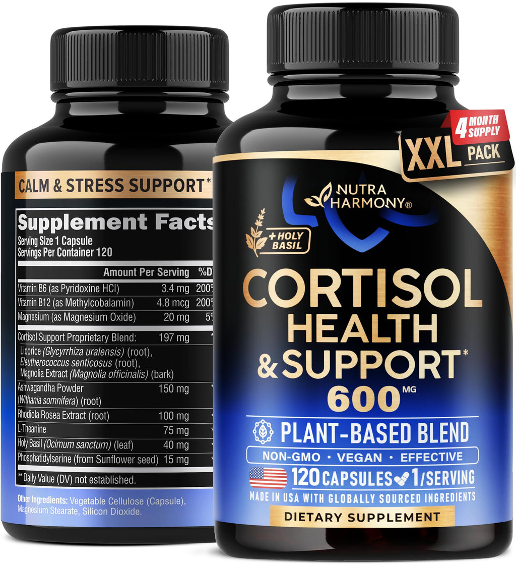Cortisol Support for Women – Plant-Based Balance (Ashwagandha, Rhodiola, L-Theanine) | Nutraharmony