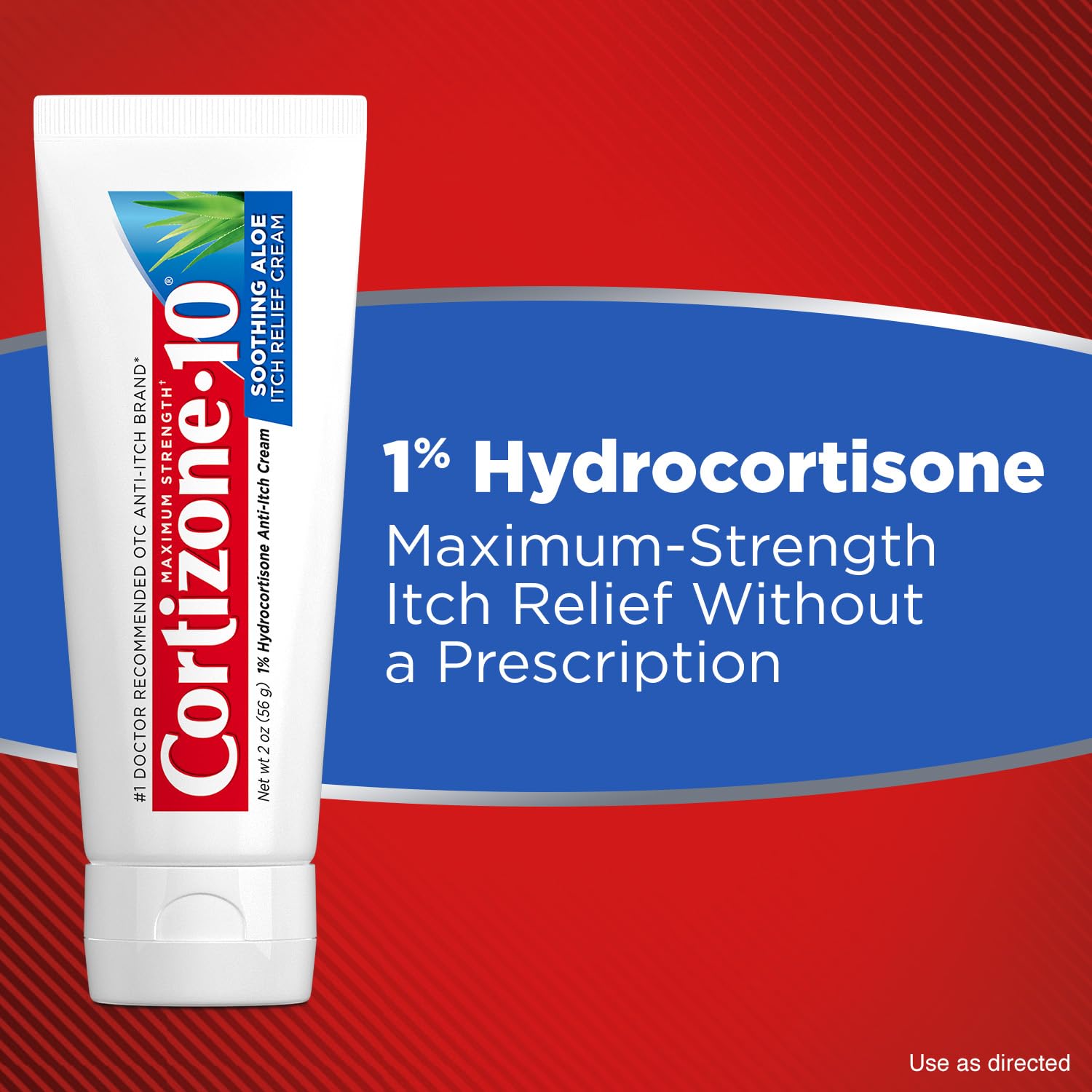 Cortizone-10 Maximum Strength Soothing Aloe Itch Relief Cream, 1% Hydrocortisone, 4 x 2 oz