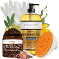 Cosmetasa Anti-Cellulite Massage Oil Kit | Organic Arabica Coffee Scrub Gift Set