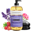Cosmetasa Lavender Massage Oil with Roller – All Natural, Cruelty-Free Spa-Quality Skin Therapy Oil (8.8 oz)