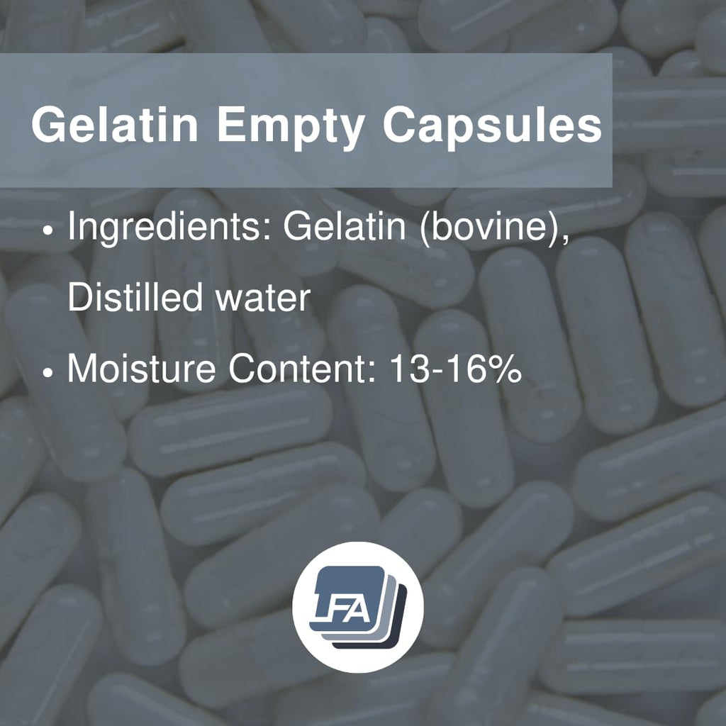 Empty Capsules Size 0-10000 Count Bulk | Gelatin Halal Beef Gel Caps