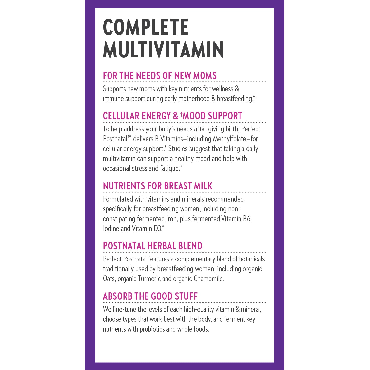 New Chapter Postnatal Vitamins – Lactation Support, Fermented D3, Organic (96 Count) | Non-GMO