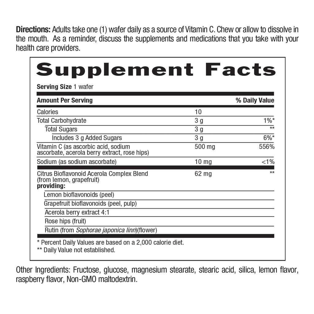 Country Life Acerola Vitamin C Complex – 500 mg Berry Chewables, 90 Wafers, GFCO & AVA