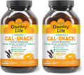Country Life Cal-Snack – Chewable Calcium Magnesium + Vitamin D (Dairy-Free, Vegan, Gluten-Free) – Vanilla Orange – Pack of 2