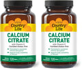 Country Life Calcium Citrate with Vitamin D 500mg – Highly Absorbable, Gluten Free, Vegan, Halal, Non-GMO – 2 x 120 Tablets
