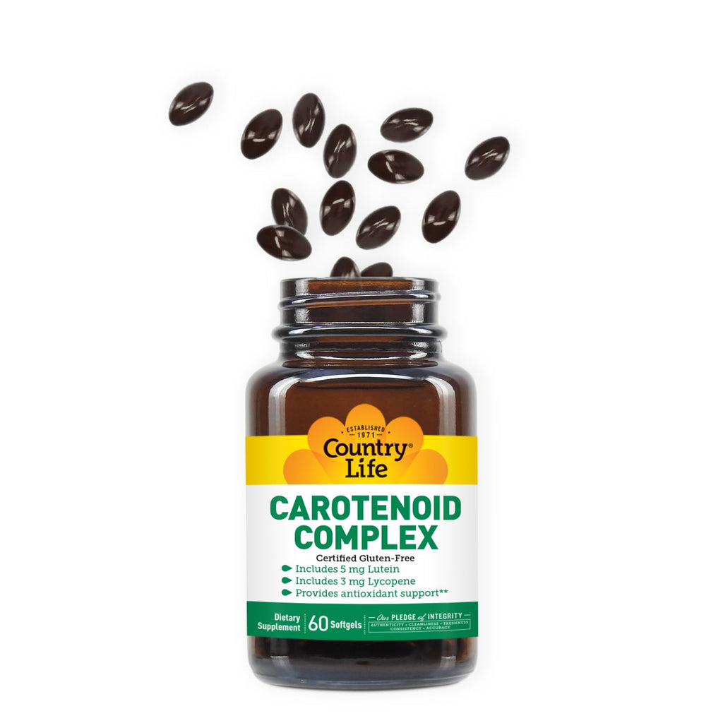 Country Life Carotenoid Complex with Lutein, Lycopene and Astaxanthin, 60 Softgels | Antioxidant Support