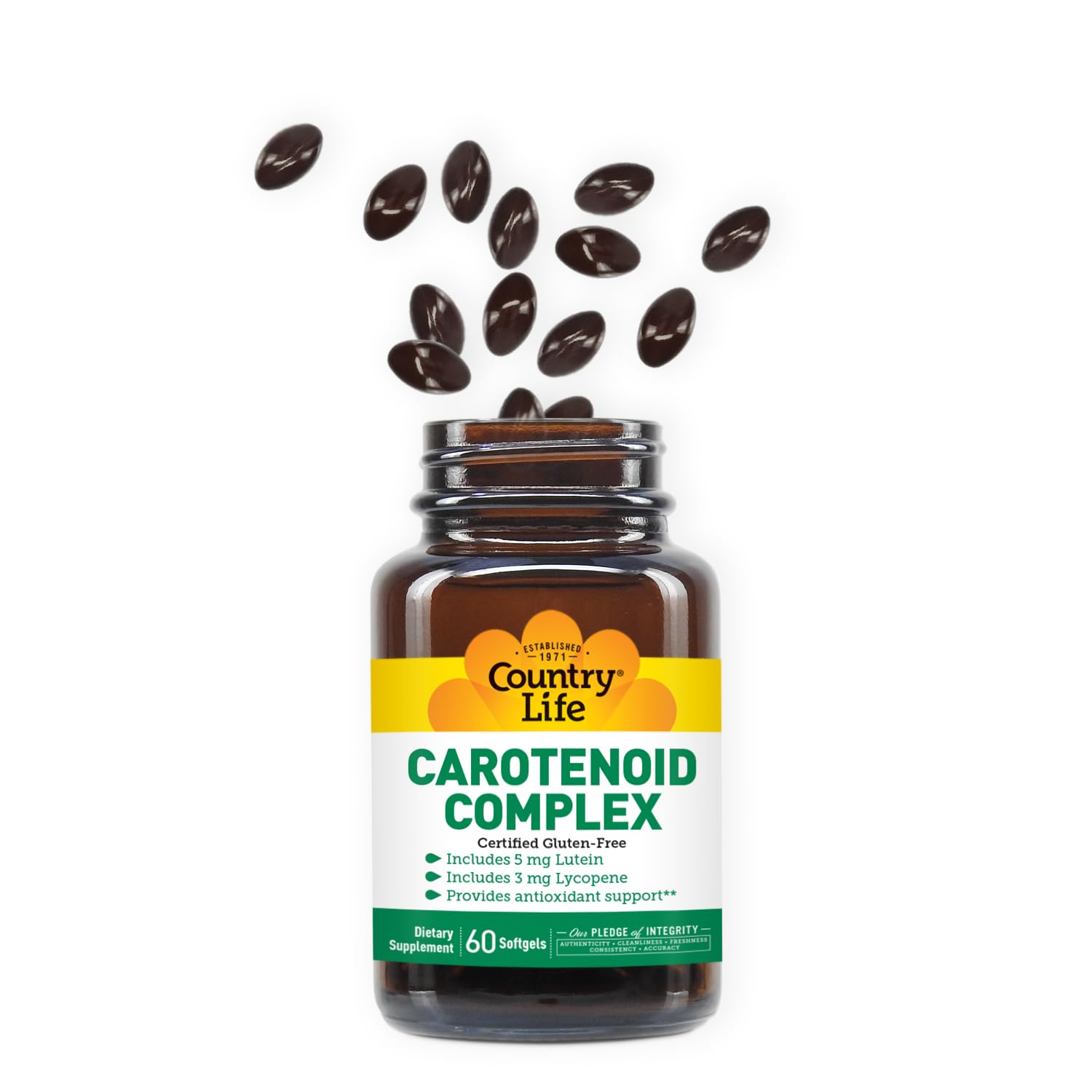 Country Life Carotenoid Complex with Lutein, Lycopene and Astaxanthin, 60 Softgels | Antioxidant Support
