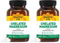 Country Life Chelated Magnesium 250mg – Supports Bone & Immune Health | 90 ct Pack of 2