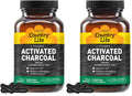 Country Life Coconut Activated Charcoal 260mg – Gas & Bloating Relief, Gluten-Free & Vegan