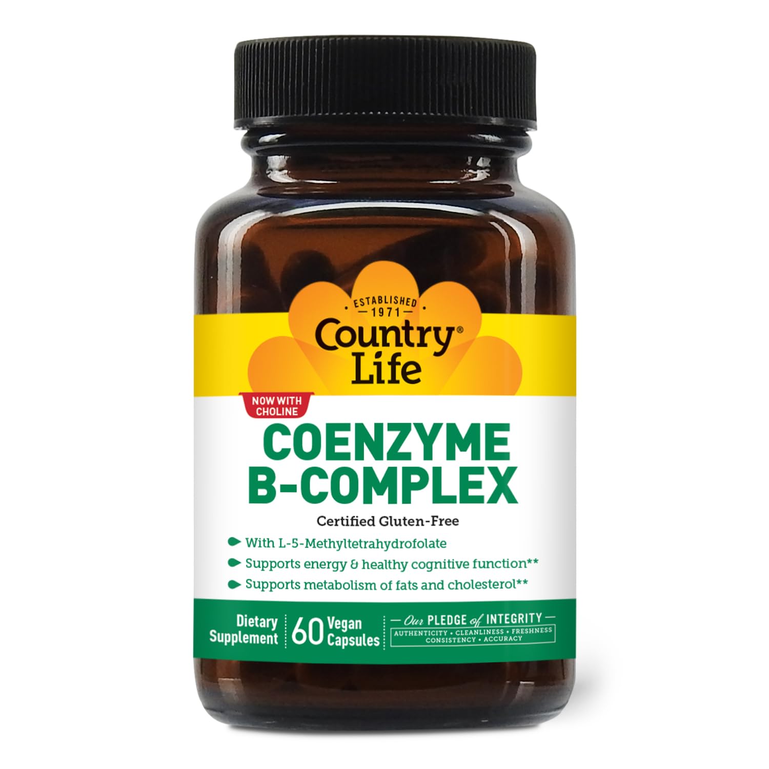 Country Life Coenzyme B-Complex, 60 Capsules – Energy, Metabolism & Mood Support (Vegan)