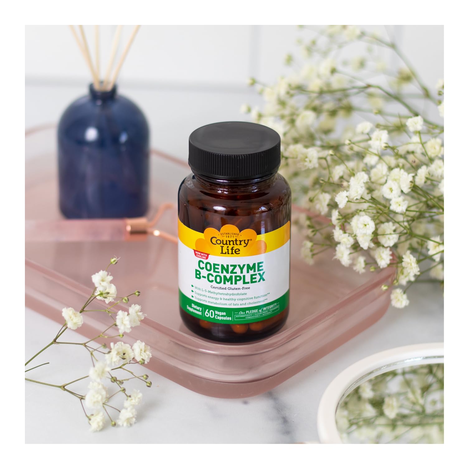 Country Life Coenzyme B-Complex, 60 Capsules – Energy, Metabolism & Mood Support (Vegan)