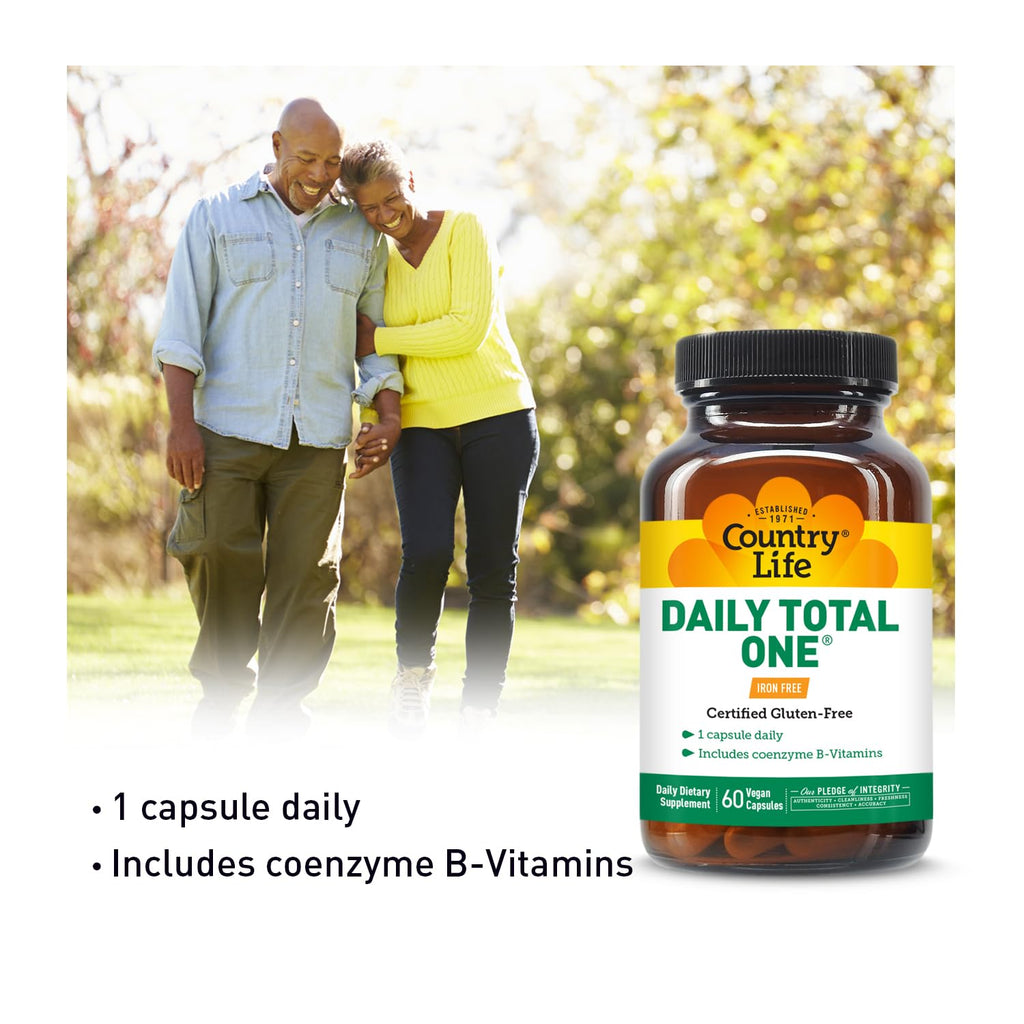 Country Life Daily Total One Iron-Free Multivitamin | 60 Vegan Capsules