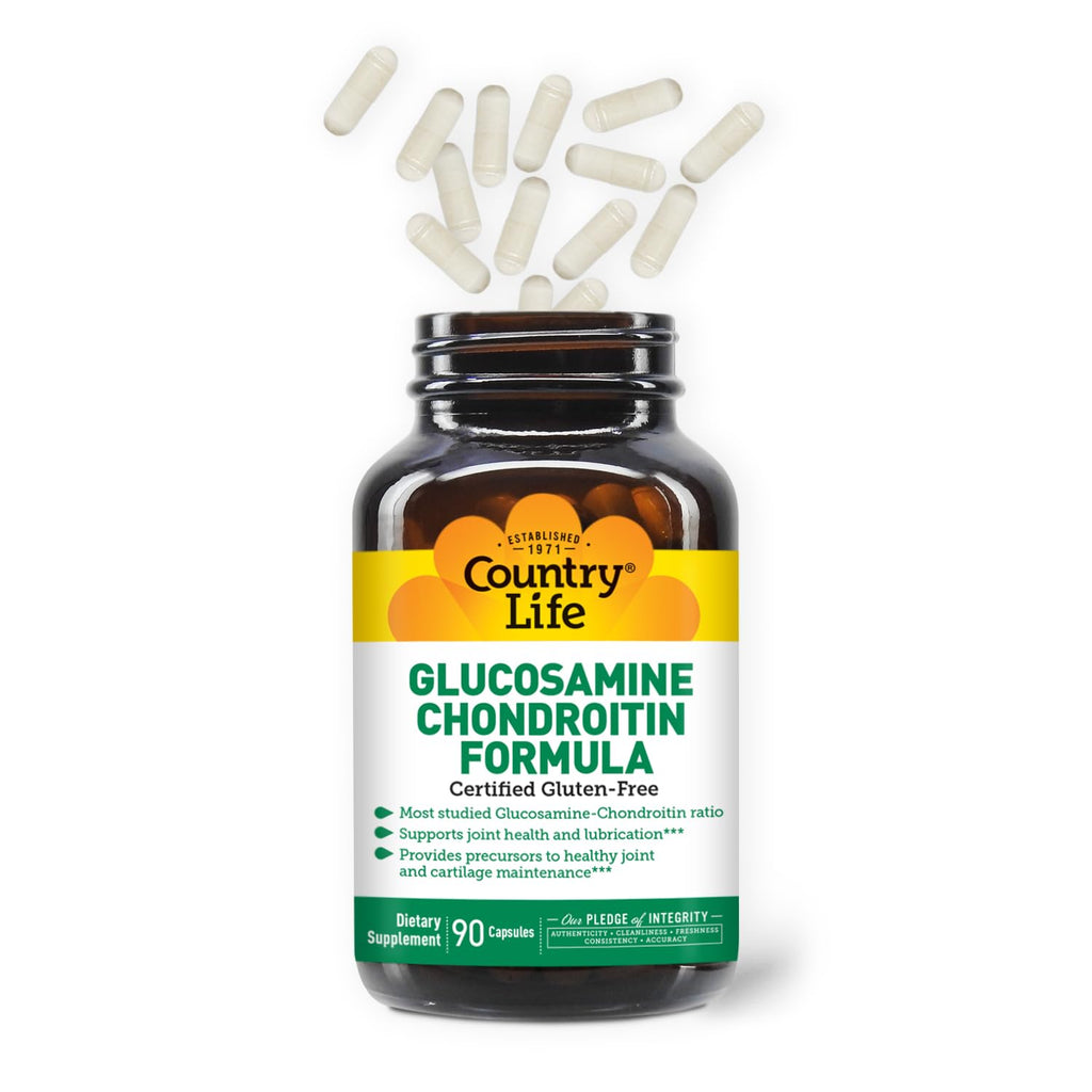 Country Life Glucosamine Chondroitin 1500/1200 mg – Supports Joint Health & Lubrication | 90 Capsules