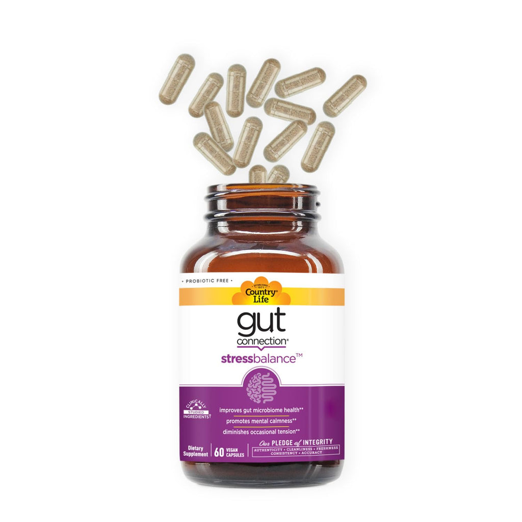 Country Life Gut Connection Stress Balance 60 Vegan Capsules | Gluten Free & Vegan