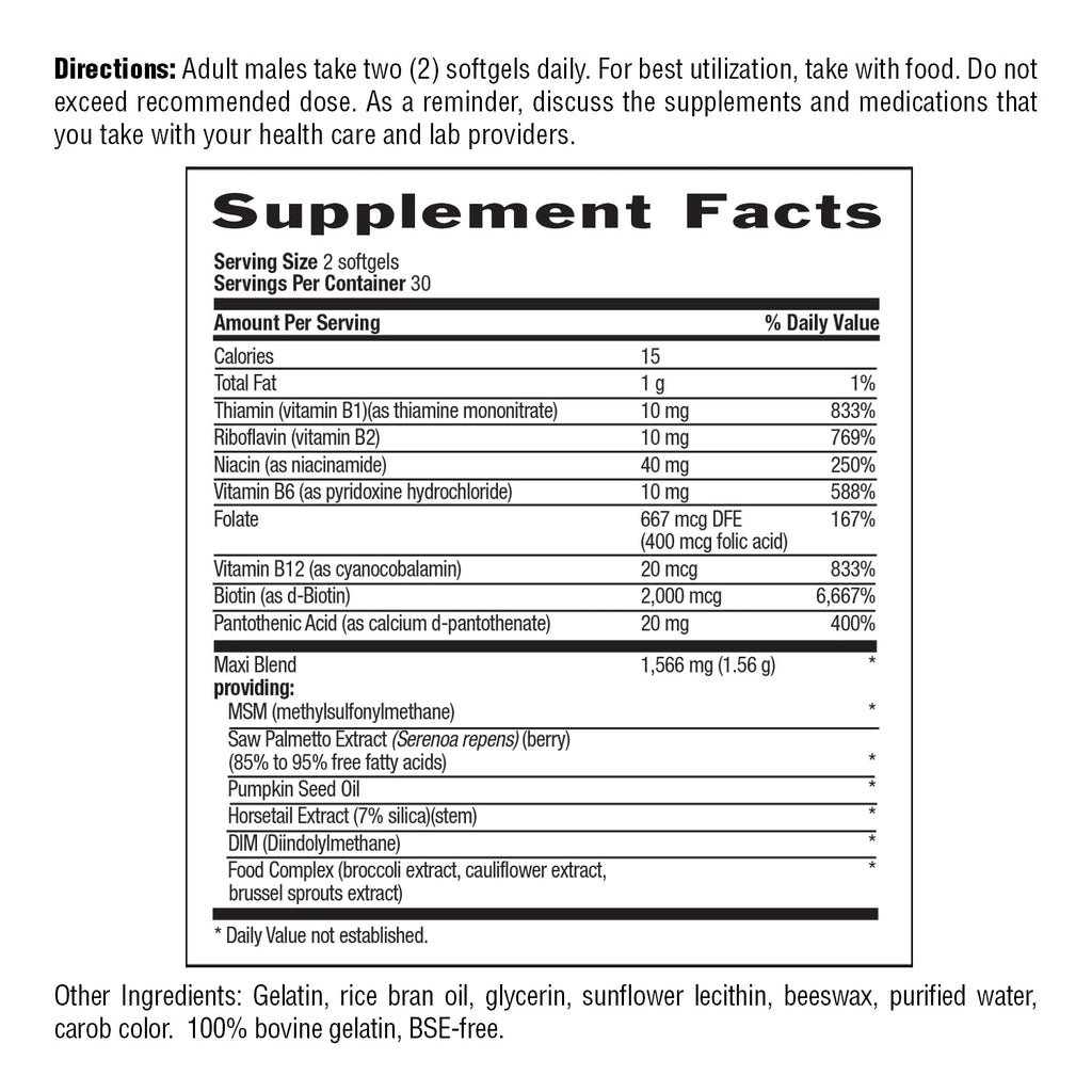 Country Life Maxi-Hair for Men – Biotin 2000mcg & Mineral Hair Support (60 Vegan Capsules)