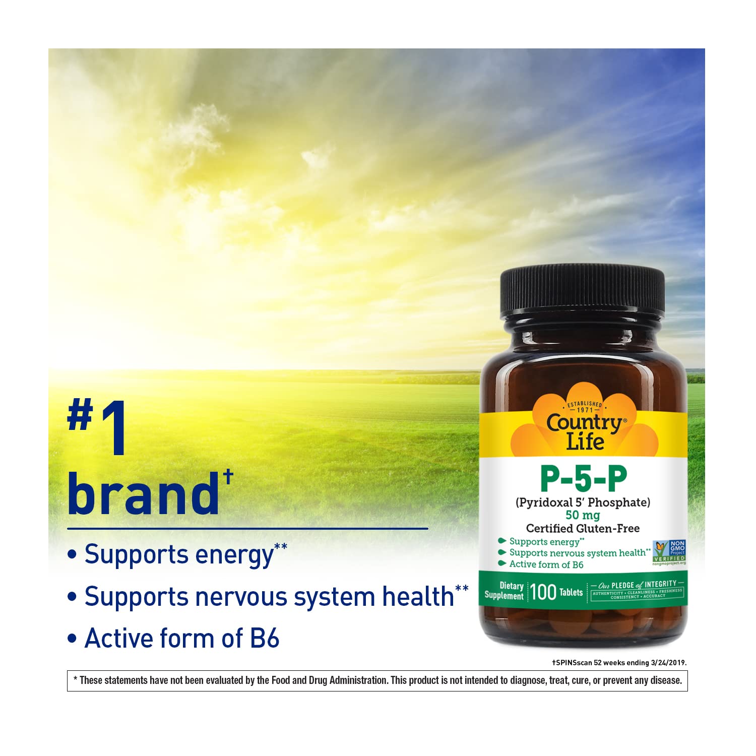 Country Life P-5-P Vitamin B6 – Bioavailable B6 (P-5-P) for Energy