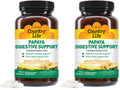 Country Life Chewable Papaya Enzymes for Digestion – Pineapple & Papaya Flavor | 200 & 500 Wafers