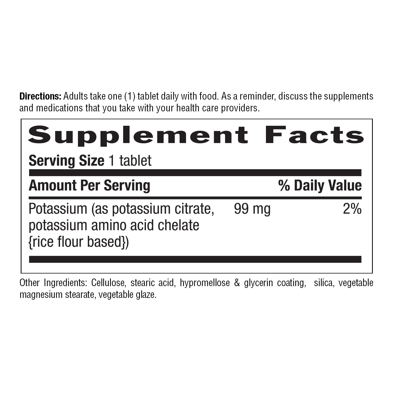 Country Life Potassium 99 mg Chelated Tablets - 250 Count | Gluten Free, Vegan, Kosher