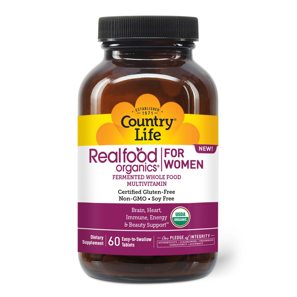 Country Life Realfood Organics Womens Multivitamin – Vegan, Organic, Gluten-Free | 1,300mg Fermented Whole Foods