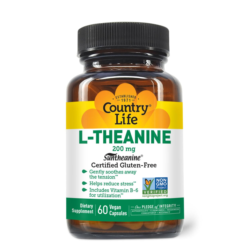 Country Life Suntheanine L-Theanine – 60 Vegan Capsules | Stress Relief, Focus & Sleep
