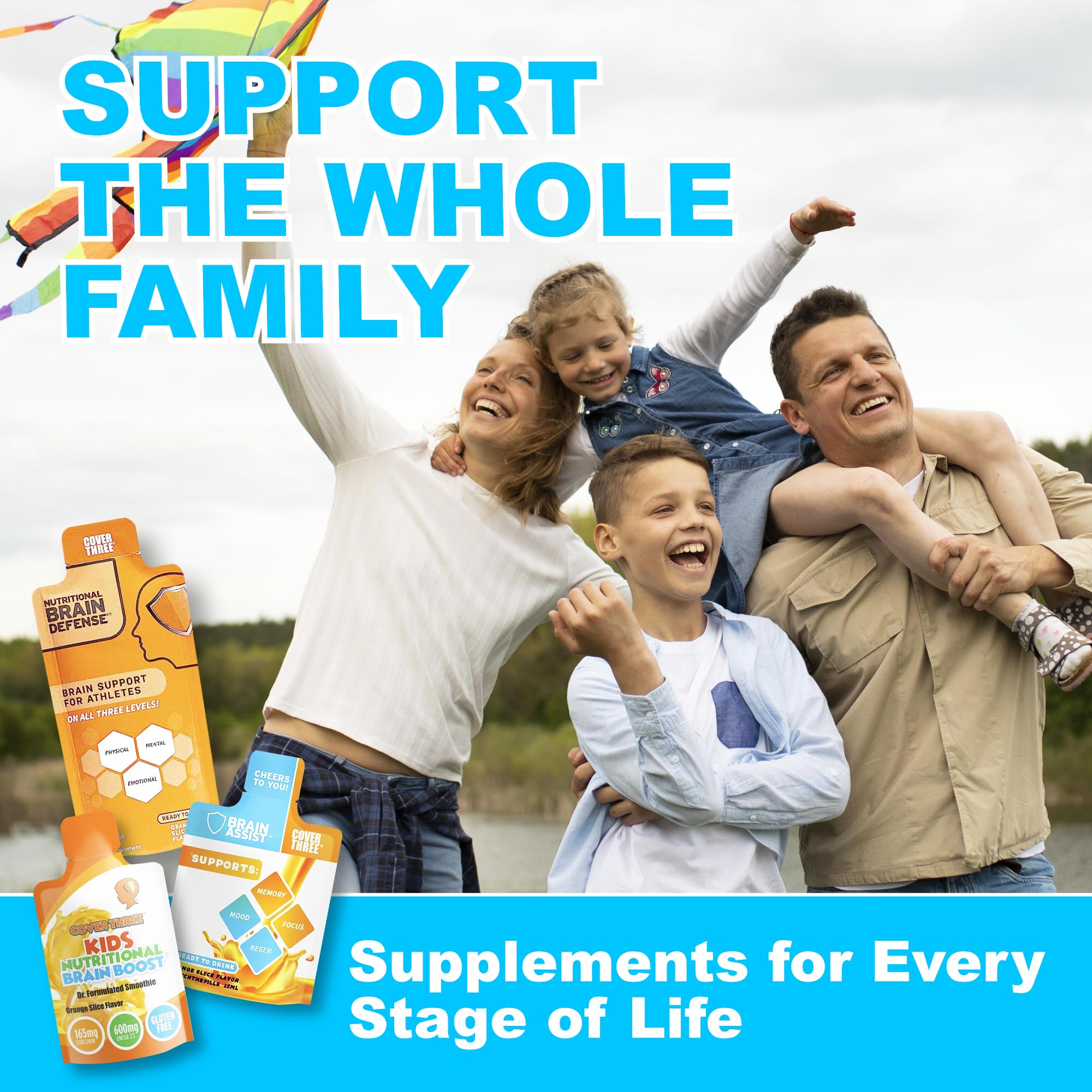 Cover Three Brain Assist - Liquid Brain Support for Focus & Memory
