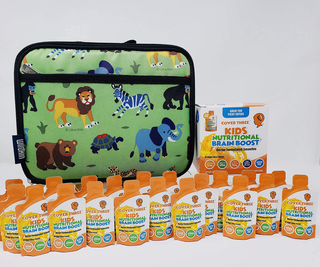 Cover Three Kids Brain & Focus Supplements | Omega-3 DHA for Children (20 Pouches)