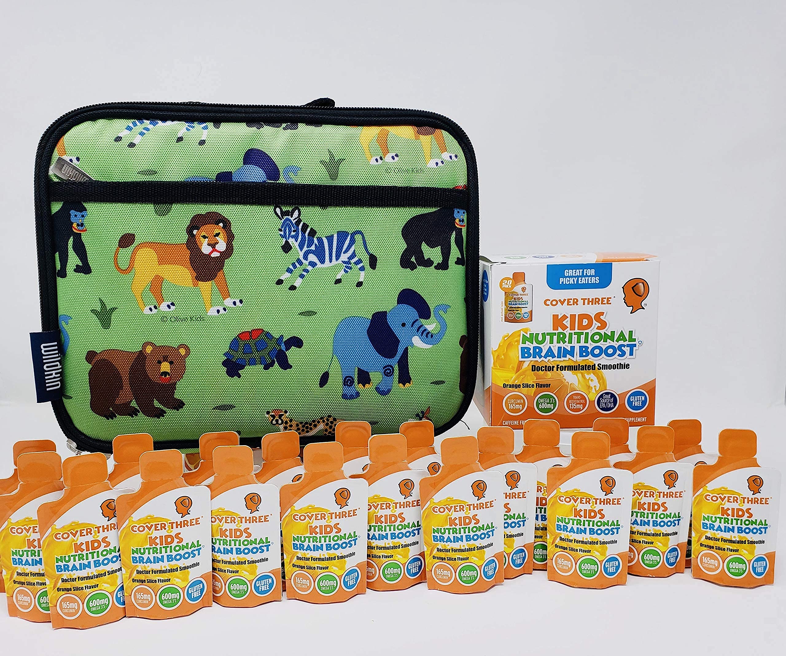 Cover Three Kids Brain & Focus Supplements | Omega-3 DHA for Children (20 Pouches)
