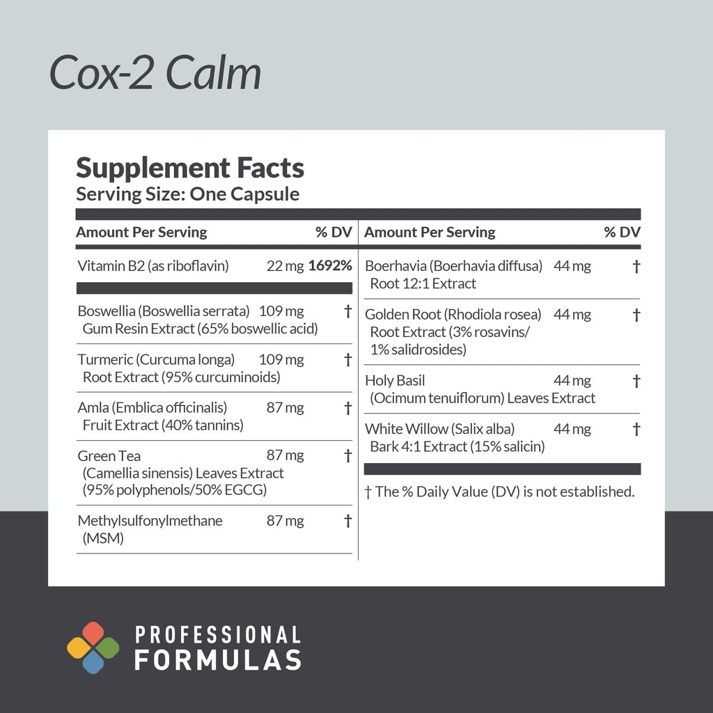 Cox-2 Calm Synergistic Herbal Blend – Turmeric, Boswellia & White Willow | 90 Capsules