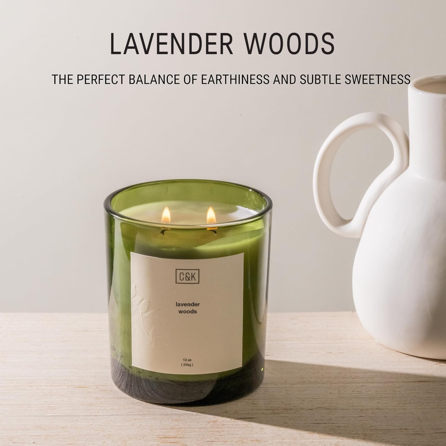 Craft & Kin Lavender Christmas Scented Candles | 12oz Lavender Woods Soy Candles | Holiday Natural Soy | Nature Collection