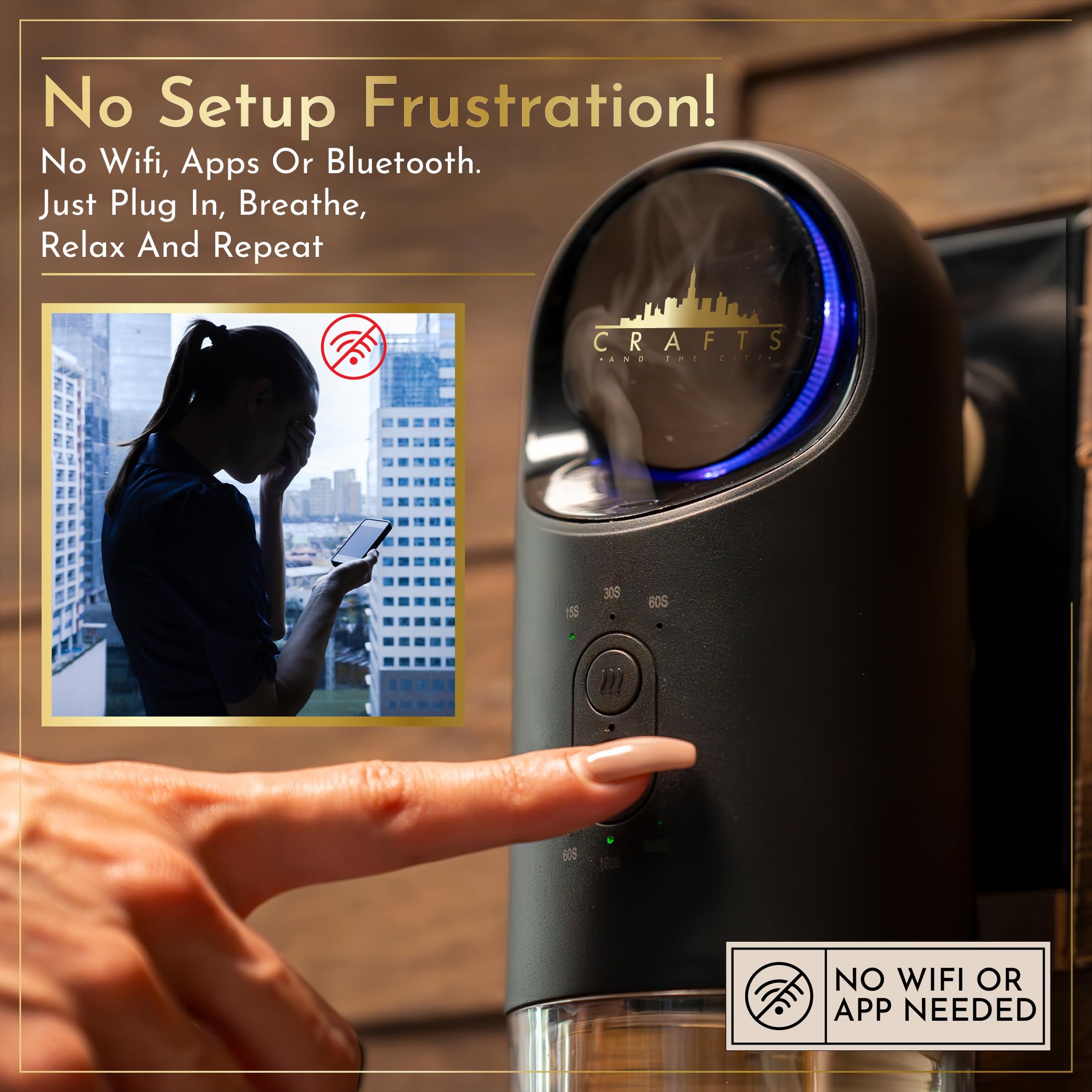 Crafts and the City Esscentialight Wireless Waterless Diffuser – Cordless Plug-In