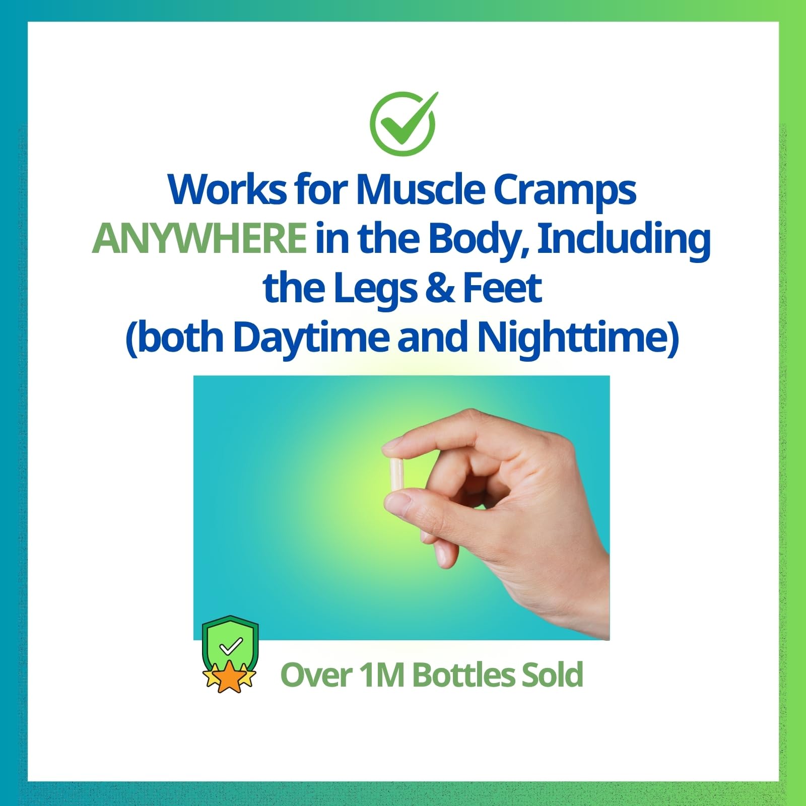 Cramp Defense Leg Cramps Pills — Organic Magnesium Capsules, High Absorption, Made in USA (3–6 Month Supply)